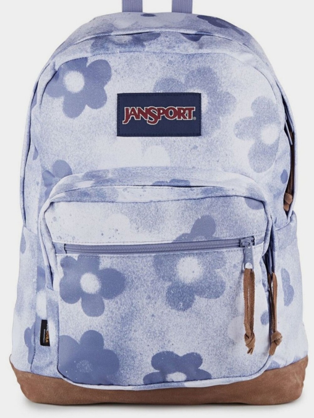 NEW! JanSport FLORAL Print Light Blue Backpack with Suede Base NWT - Picture 4 of 6
